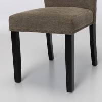 Cabrini Upholstered Dining Chairs with Black Legs - Brown Linen